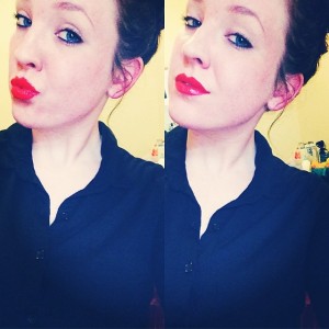 Selfie red lips